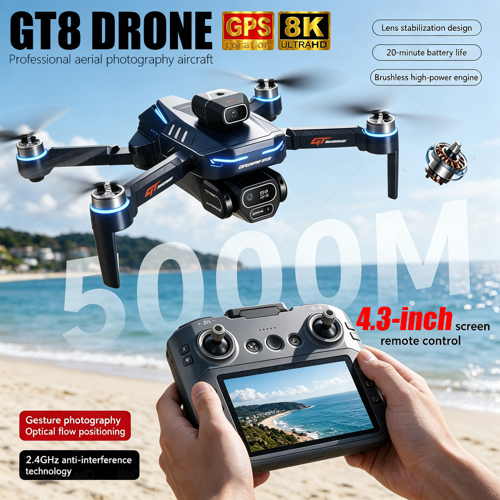 NEW GT8 HD RC Drone 4K Profess - Drone Photogrammetry ulasan dan harga