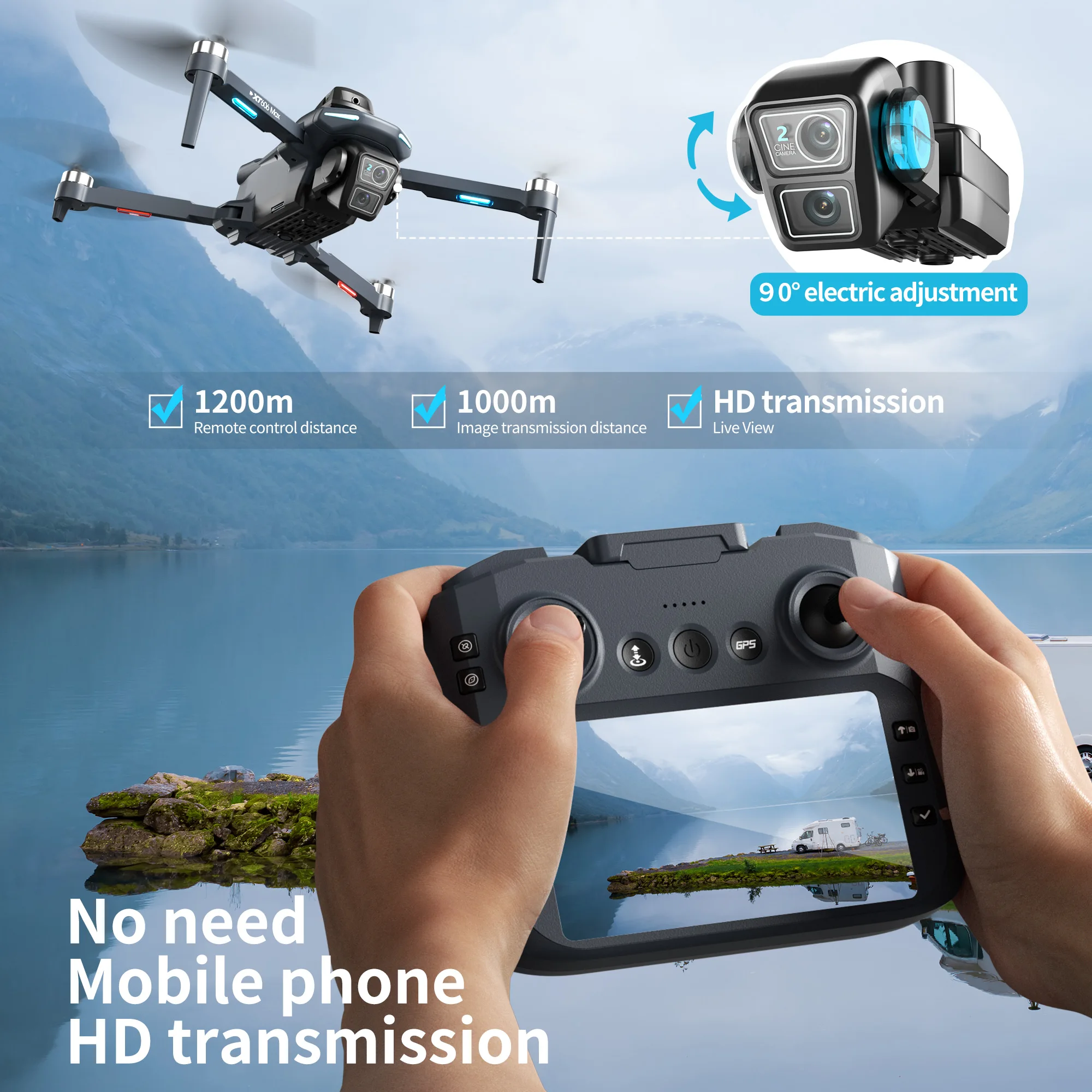 Original XT606 MAX GPS Drone H - Drone Photogrammetry ulasan dan harga
