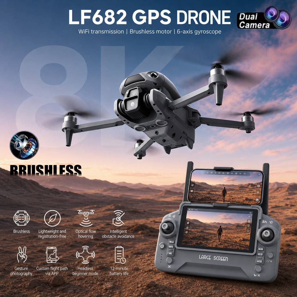 New LF682 Drone 8K Dual Camera - Drone Photogrammetry ulasan dan harga